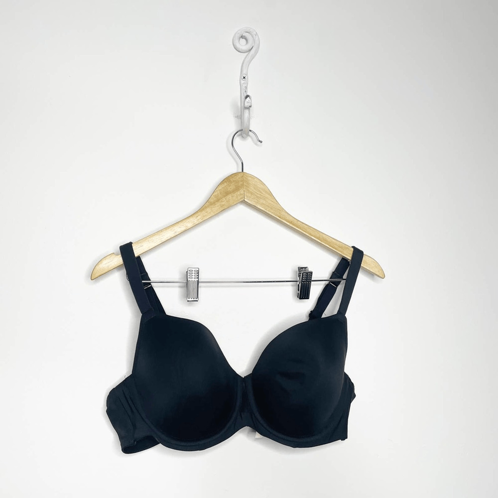 Cacique Womens Smooth Lightly Lined Full Coverage Bra Black Mesh Lightweight 40C